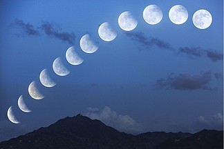 月食轨迹月亮不同阶段的月亮月轨圆月