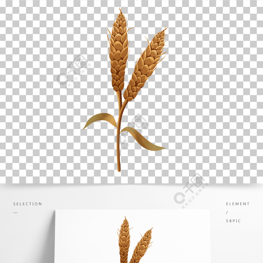 手繪麥子平塗設計素材