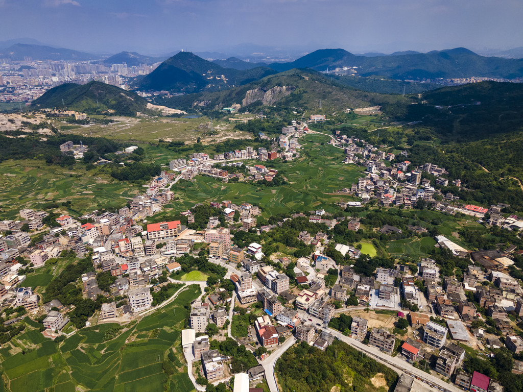 福建泉州南安溪美宣化村全景