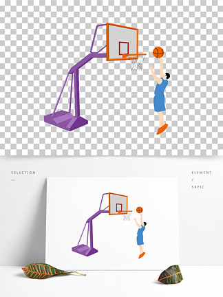 篮球架简笔画彩色图片