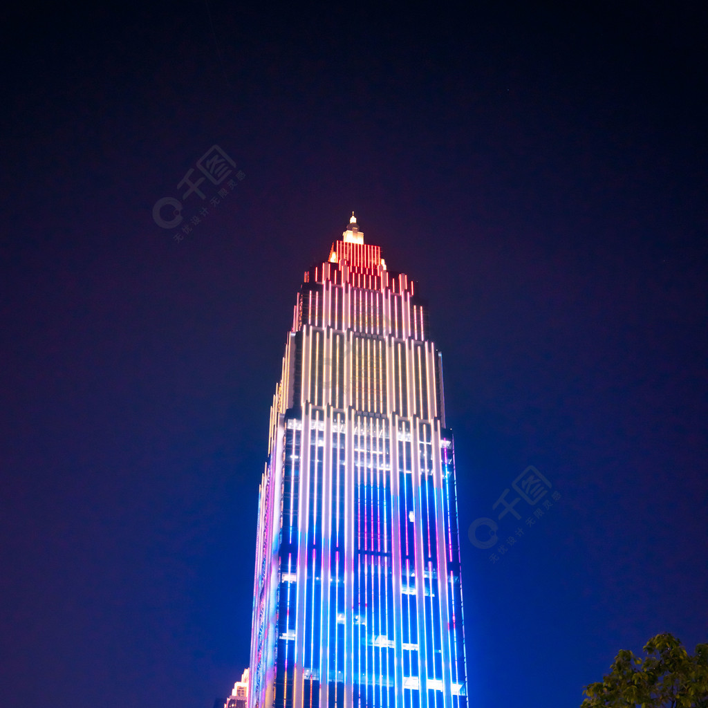 建筑高楼大厦灯光夜景