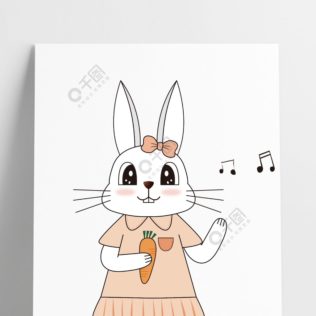 兔子唱歌简笔画图片