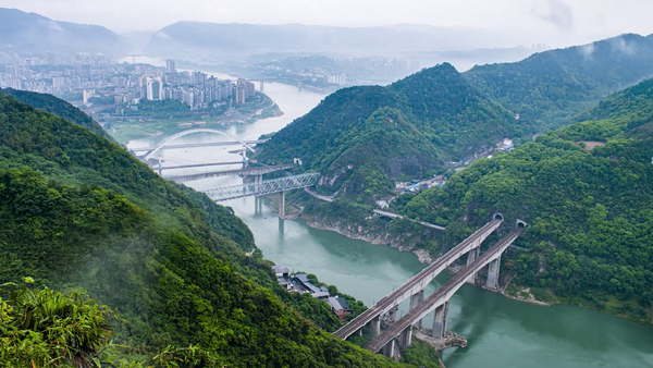 延時山河雲霧 i>大 /i> i>江 /i> i>大 /i>河視頻素材高清重慶八橋