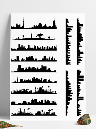 城<i>市</i><i>建</i>筑明珠塔上海矢量图剪影AI背景装饰