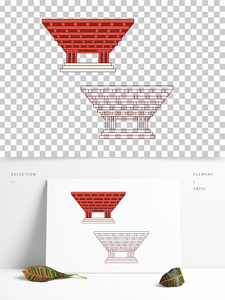 世博会中国馆简笔画图片