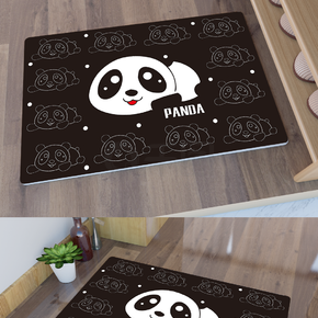 原创手绘卡通可爱动物熊猫简笔画门垫地垫