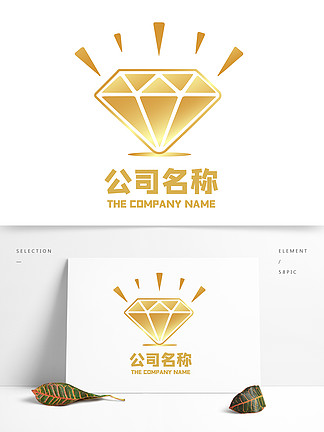 金<i>色</i><i>渐</i>变风格钻石logo