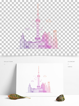 【上海東方明珠地標插圖】圖片免費下載_上海東方明珠地標插圖素材
