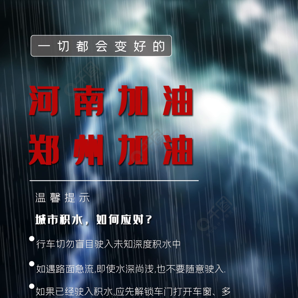 AE模板竖版 郑州暴雨洪涝灾害抢险防洪