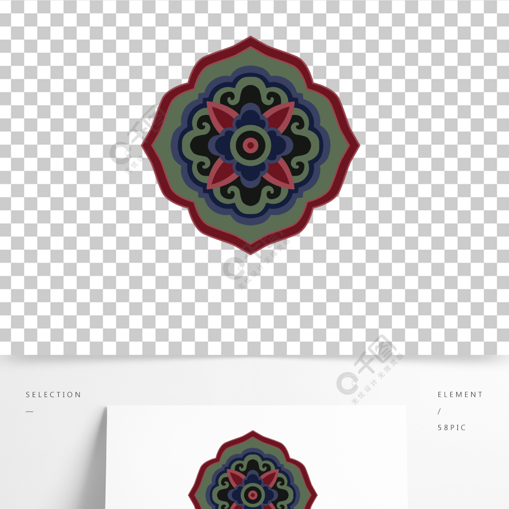 中國風古風紋樣復古花紋裝飾圖案元素配色