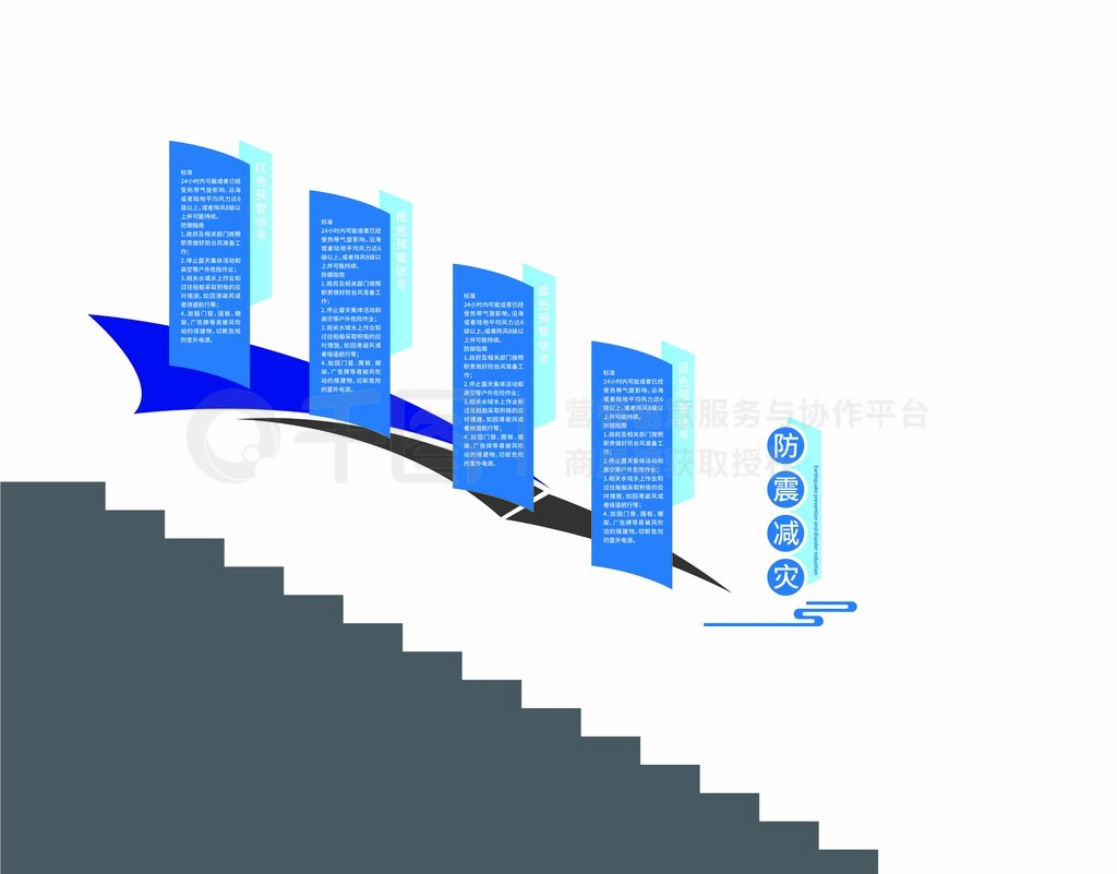 原创楼梯科普知识校园防震减灾地震文化墙