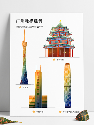 广州地标建筑风景系列元素