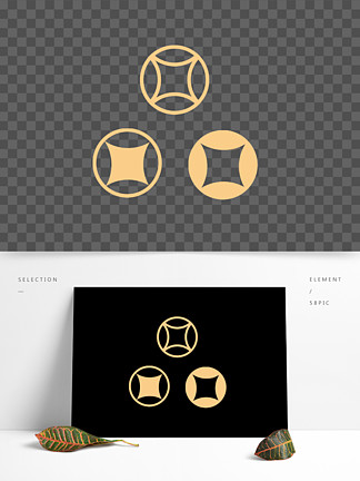 铜钱logo设计 简约图片