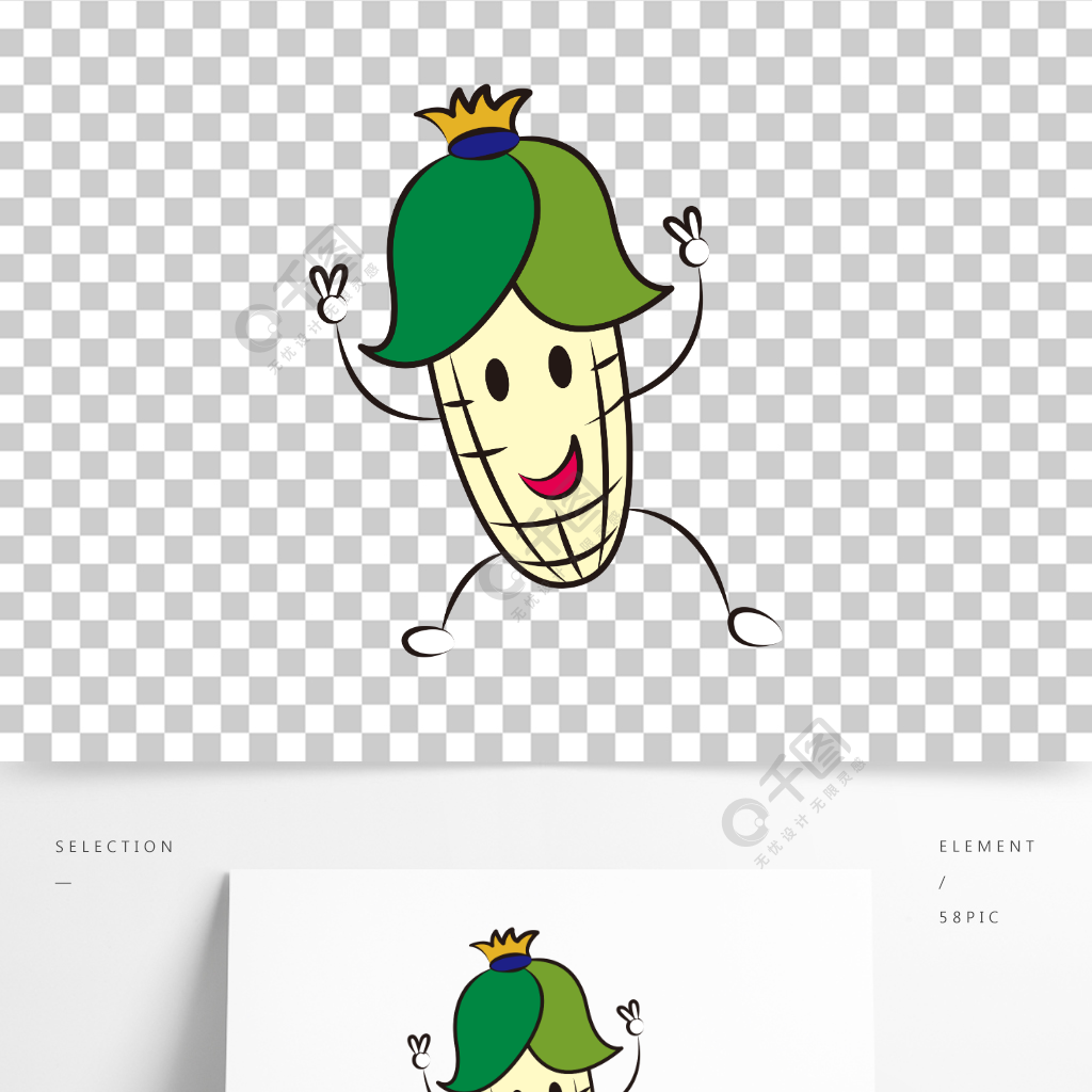 卡通白玉米人形象ip