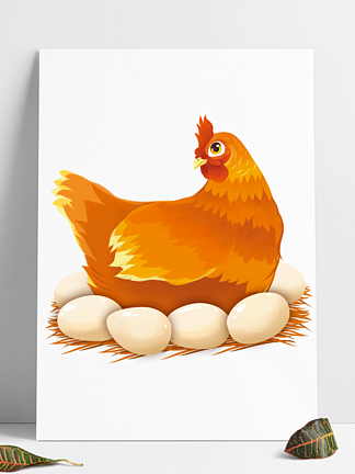 鸡妈妈孵蛋卡通图片图片