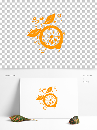 手绘柠檬水果装饰图案海报背景点<i>缀</i>