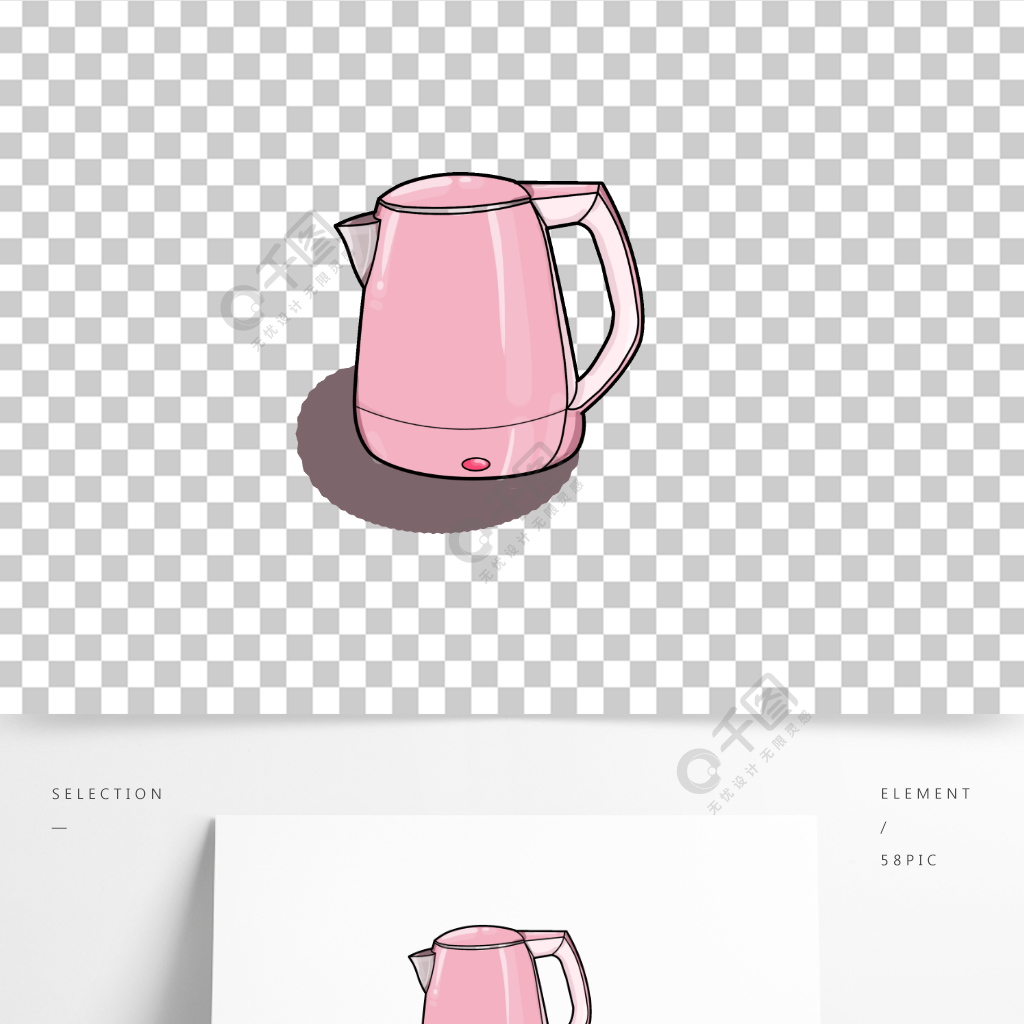 漫畫熱水壺免摳素材