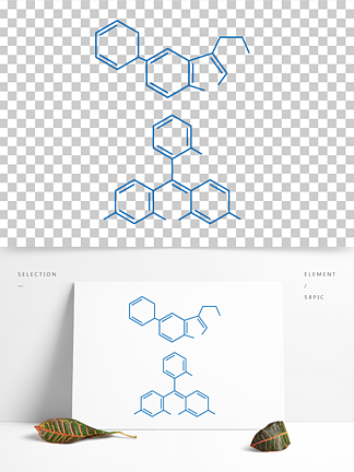 <i>化</i><i>学</i>符号矢量分子结构装饰图案