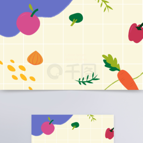 蔬菜水果卡通插画背景
