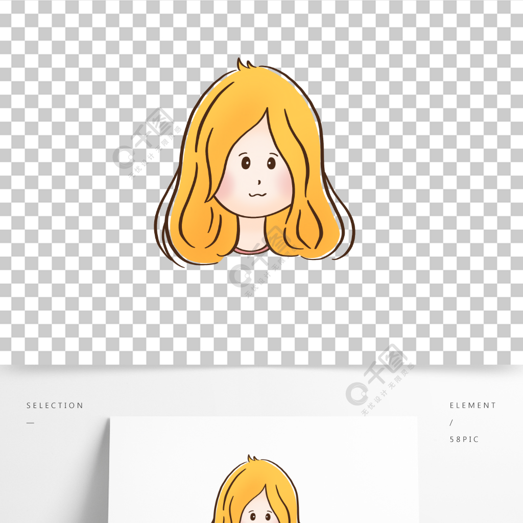 q版簡約女生卡通頭像模板免費下載_psd格式_2000像素_編號40765958-千