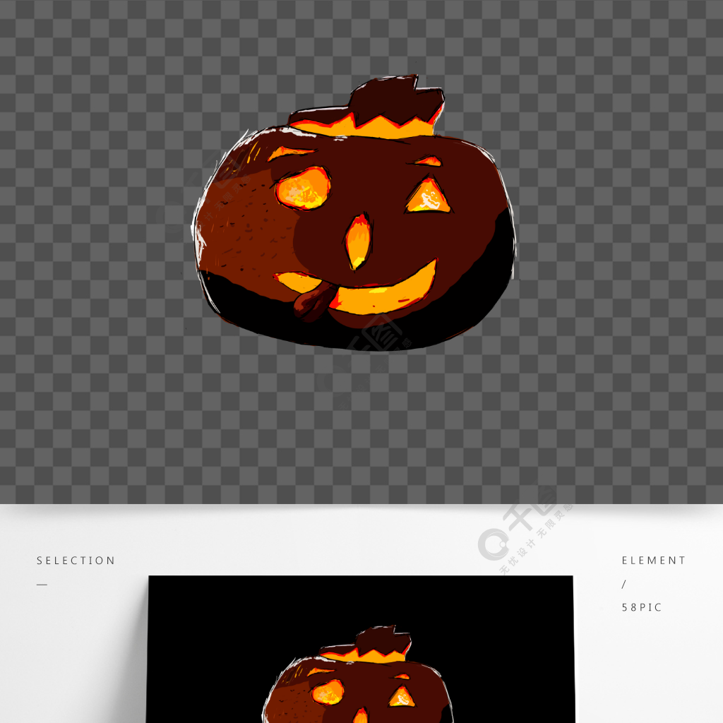 萬聖節南瓜手繪素材