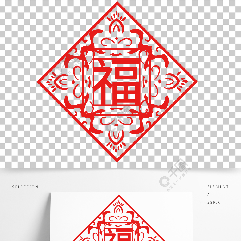 中國福字剪紙圖案