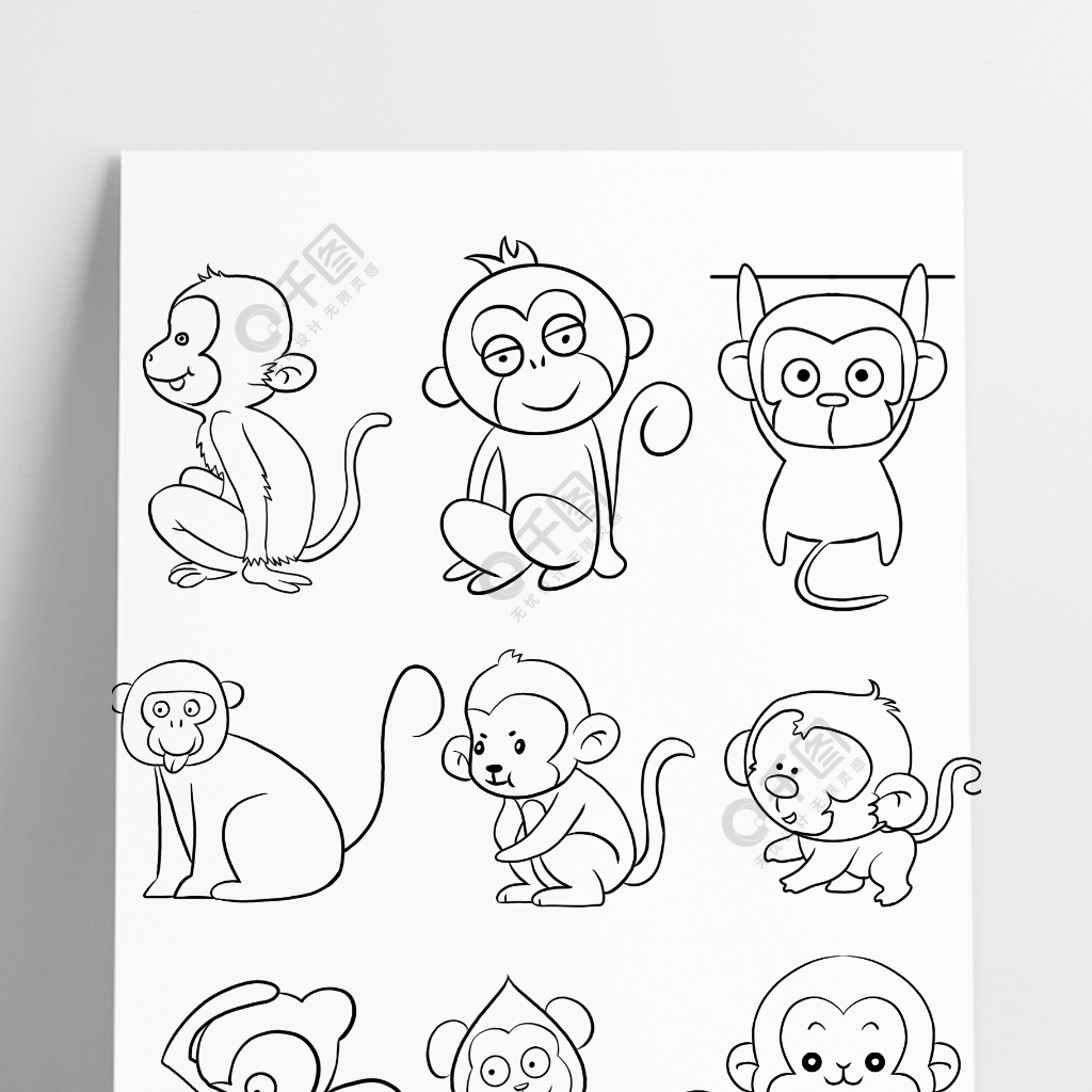 猴子简笔画|插画|儿童插画|小河映像 - 原创作品 - 站酷 (ZCOOL)