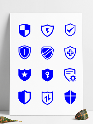 矢量手绘盾<i>牌</i>保护防护网络安全图标icon