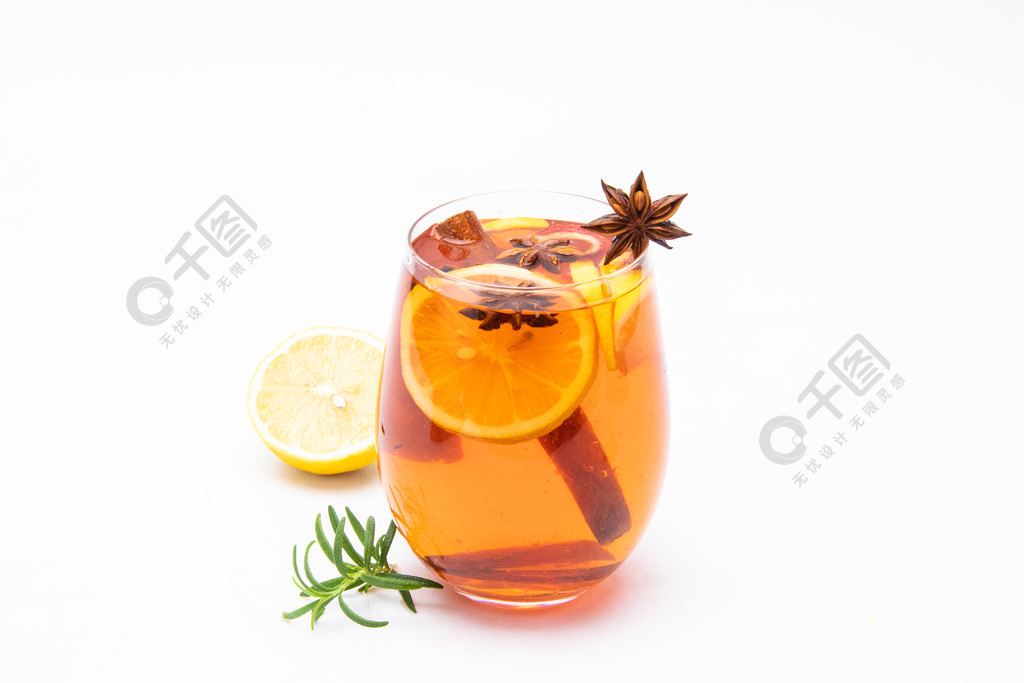 秋季檸檬紅茶飲品攝影