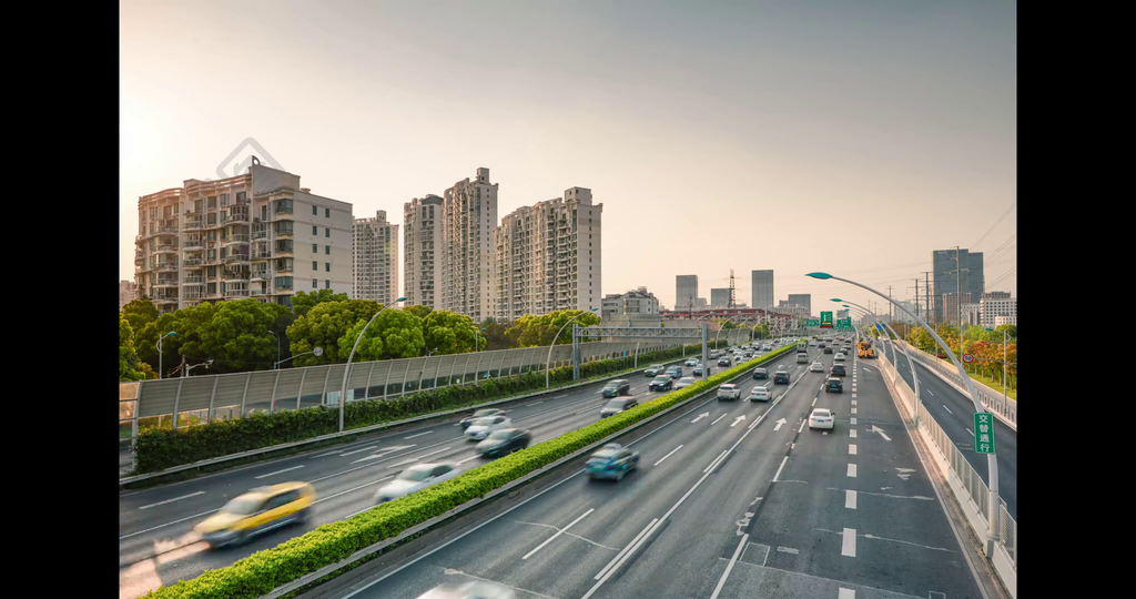 上海中環路古龍路高架車流延時拍攝