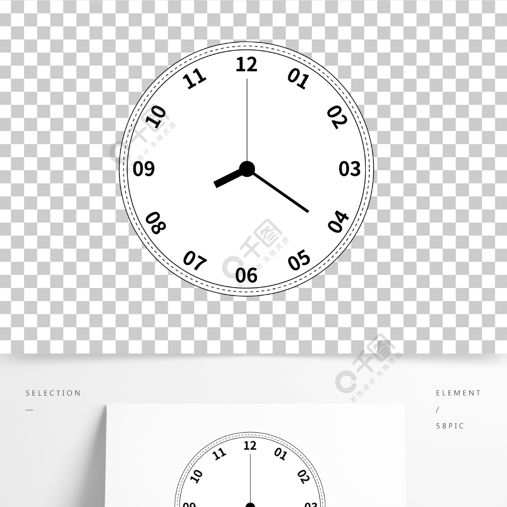 矢量極簡簡約文藝時鐘時間鐘錶錶盤裝飾圖標模板免費下載_eps格式