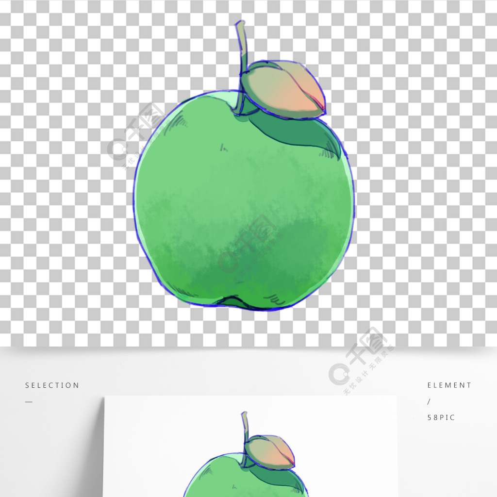 青蘋果蘋果手繪卡通