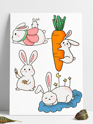 168设计元素可爱卡通情侣头像兔子粉色平面设计35168404儿童玩具盒
