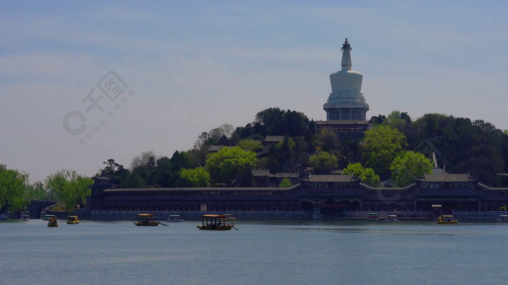 北京北海公園的春天美景實拍實拍視頻免費下載_mp4格式_編號40869753