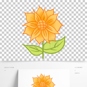 原創手繪植物鮮花向日葵免摳元素
