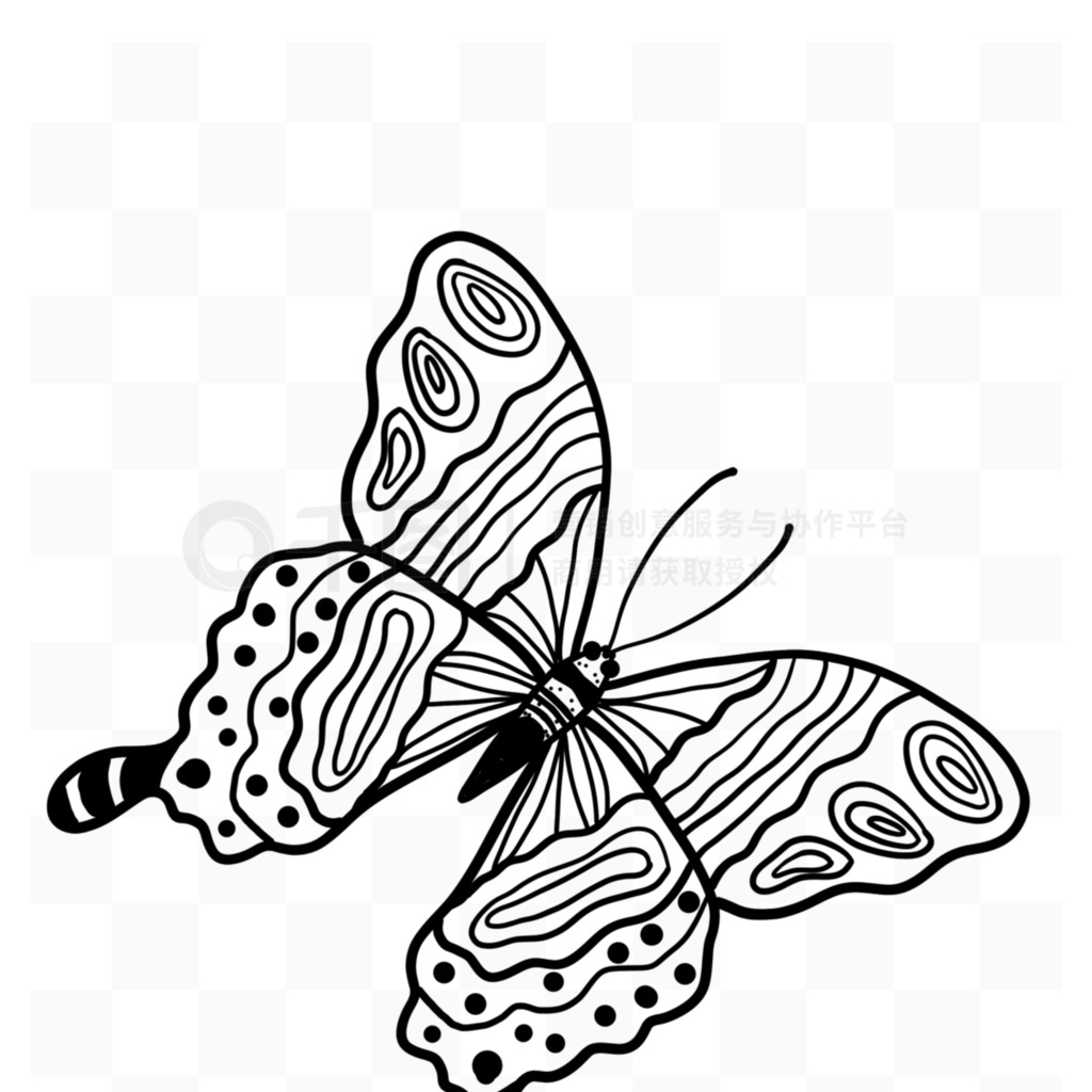 չbutterfly clipart black and white