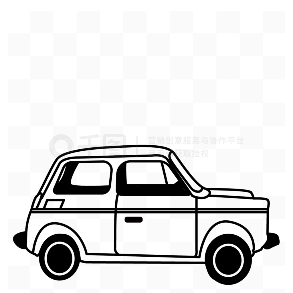 ʽСγ߸car black and white clipart