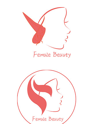 女性美容美妆美发类logo女性侧脸图片