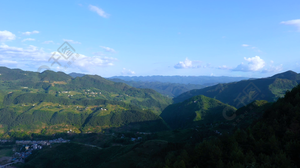 4k航拍山間大山自然風光農村風光