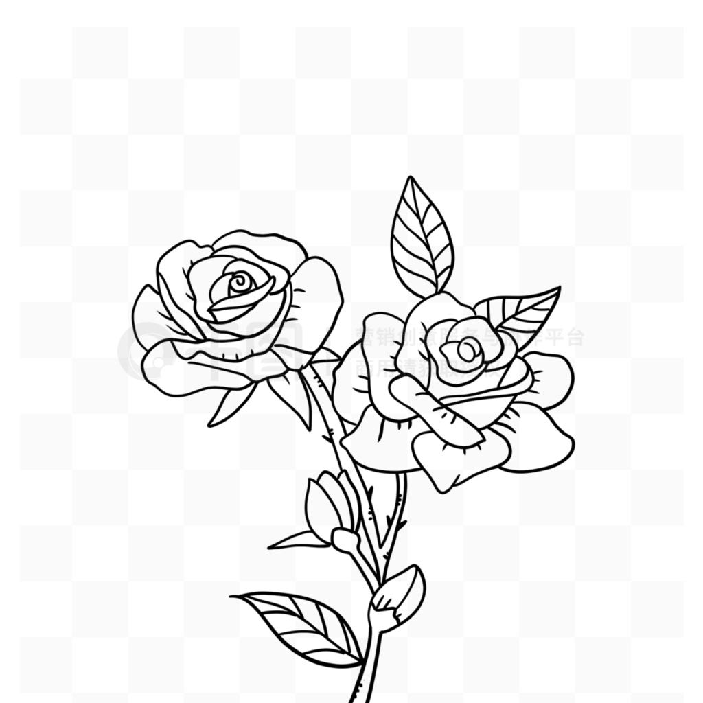 ֲ߸ڰõ廨rose clipart black and white