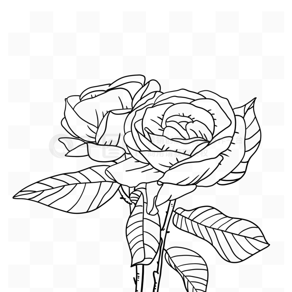 õڰ߸ʢrose clipart black and white