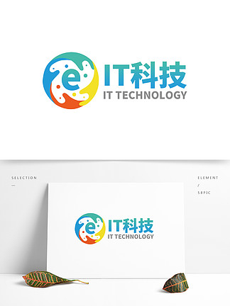 <i>it</i>网络logo渐变简约扁平互联网科技