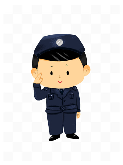 警察ip可愛卡通貼紙元素 i>人 /i>物職業q版 i>敬 /i> i>禮 /i>