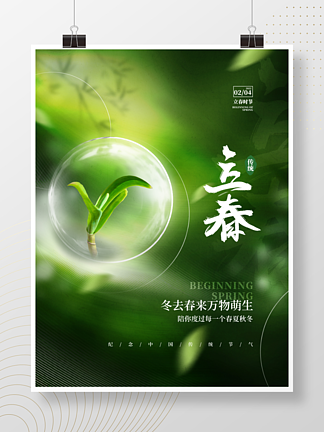 简约<i>意</i><i>境</i>小清新立春传统节气节日摄影图海报