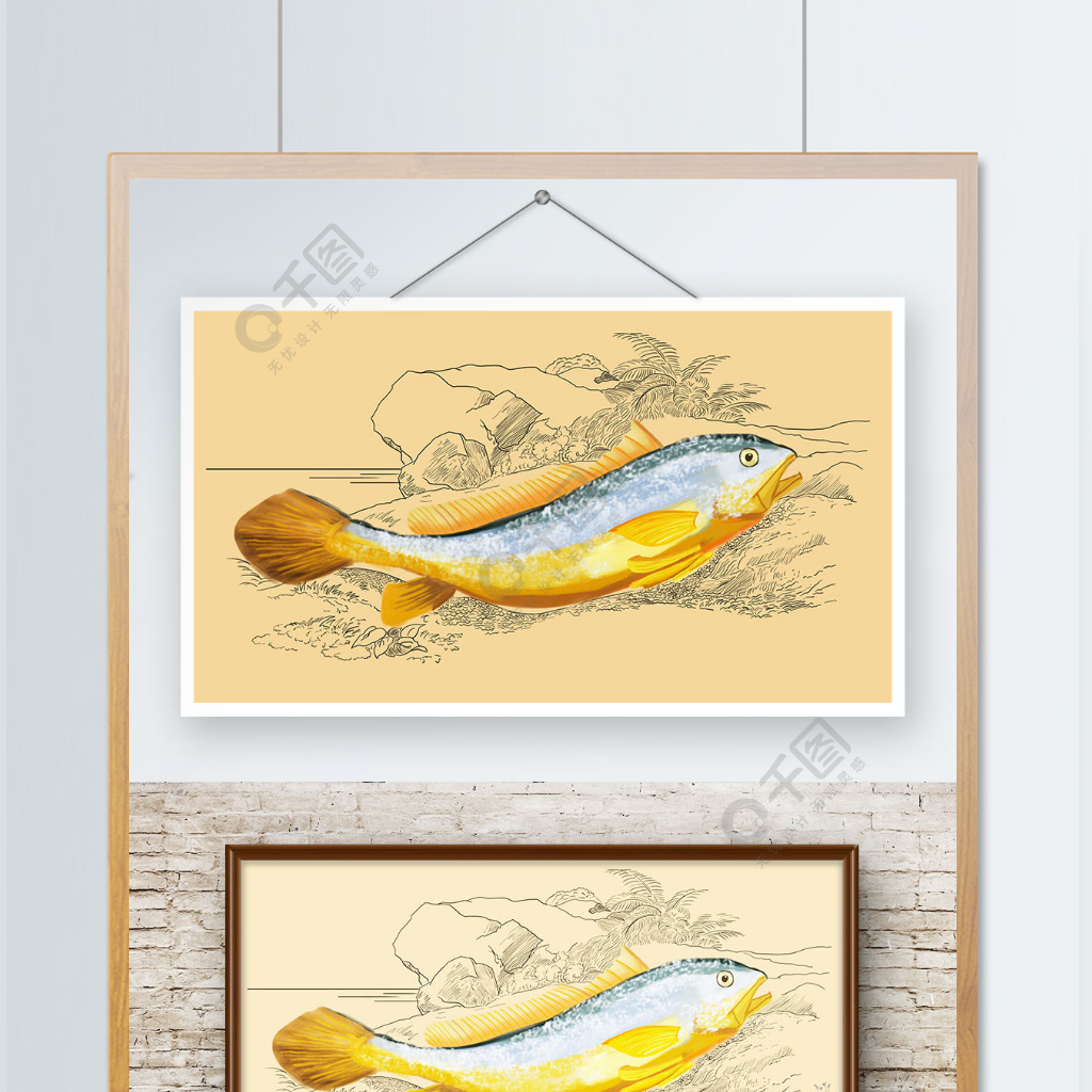 大黄鱼手绘图片