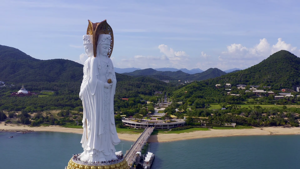 海南三亞南海觀音遠景航拍3500普陀山普濟寺50391觀音菩薩39251椰樹林