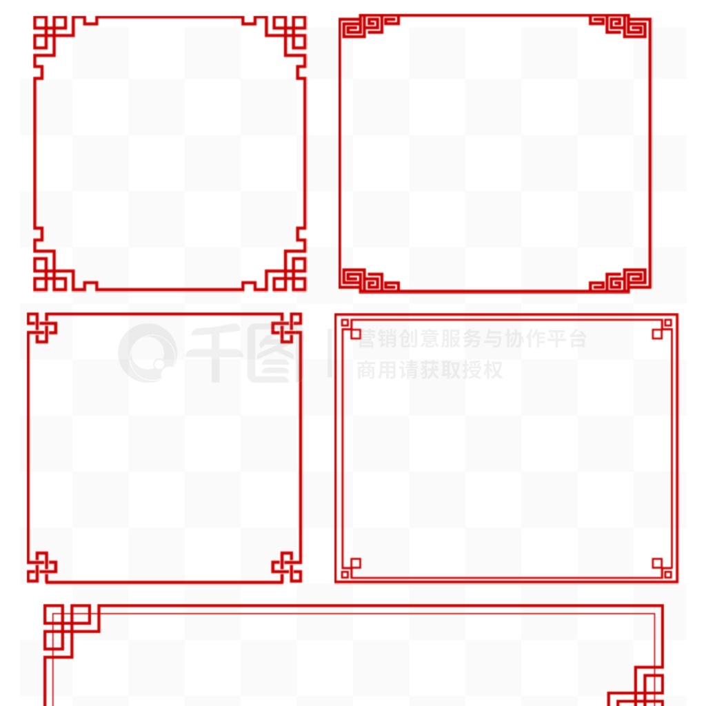 中国风边框创意古典花纹红色中式边框方框图片素材-编号31823976-图行天下