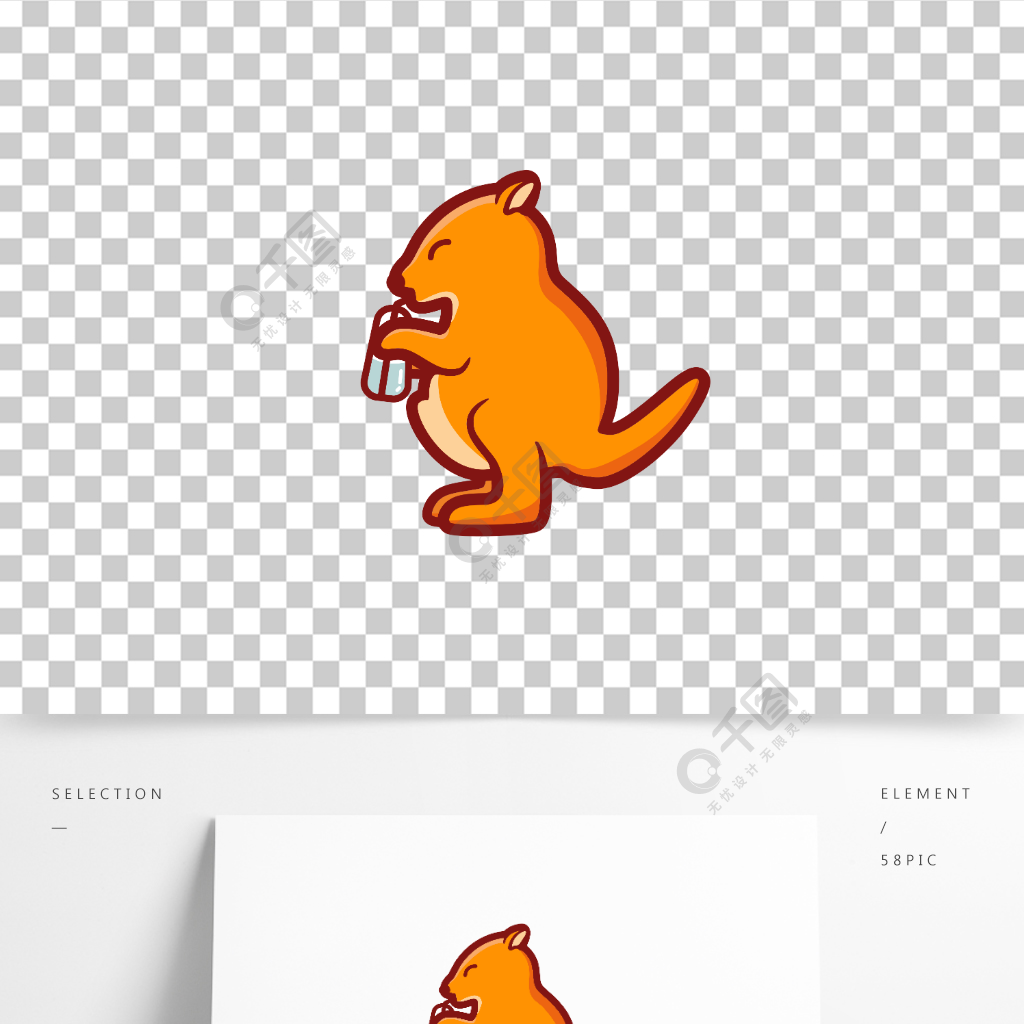 袋鼠卡通形象ip可愛喝水q萌萌小動物造型