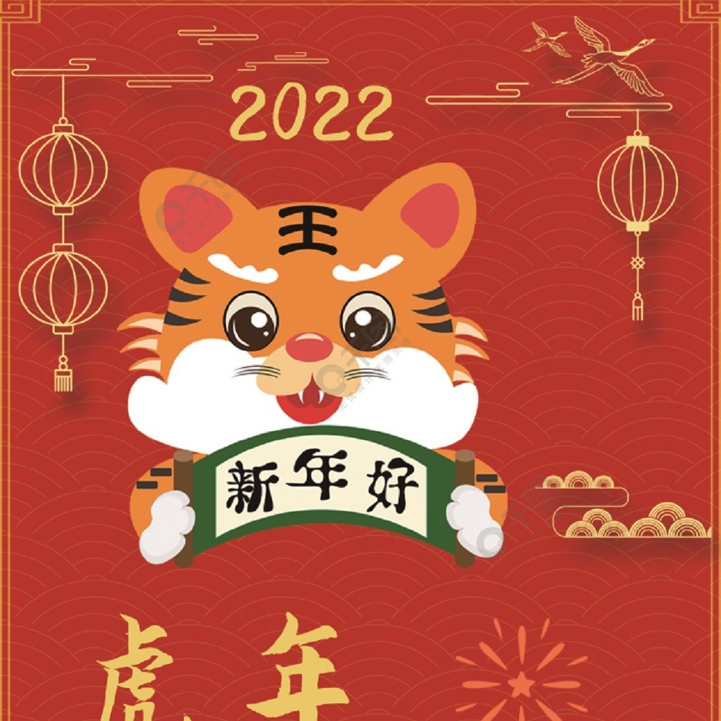 2022虎年新年新气象海报