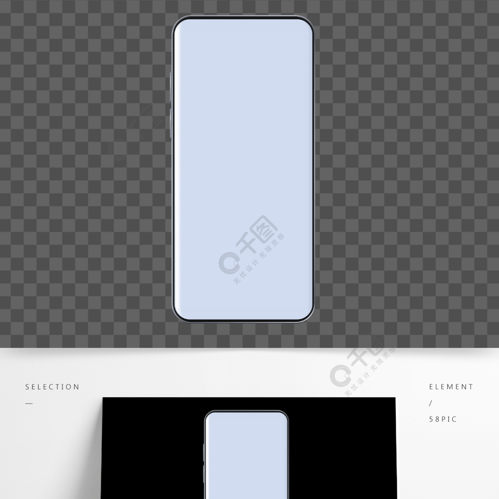 矢量手绘空白智能手机样机模型框触摸屏素材模板免费下载_ai格式_2000